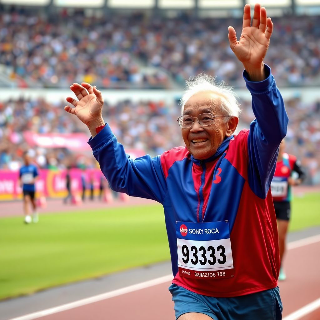 92-летний бегун из Монголии выиграл чемпионат мира, пробежав 100 метров за 18,29 секунды